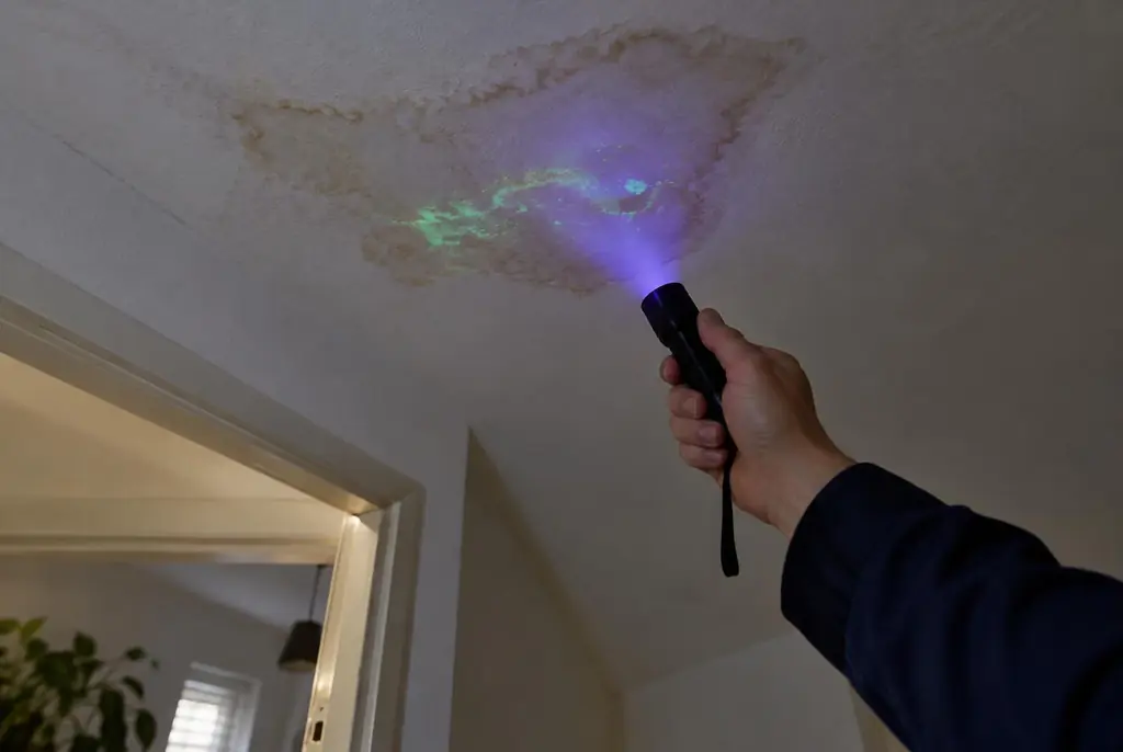 Lekdetectie Dalfsen – kleurstof controleren op het plafond met uv-licht